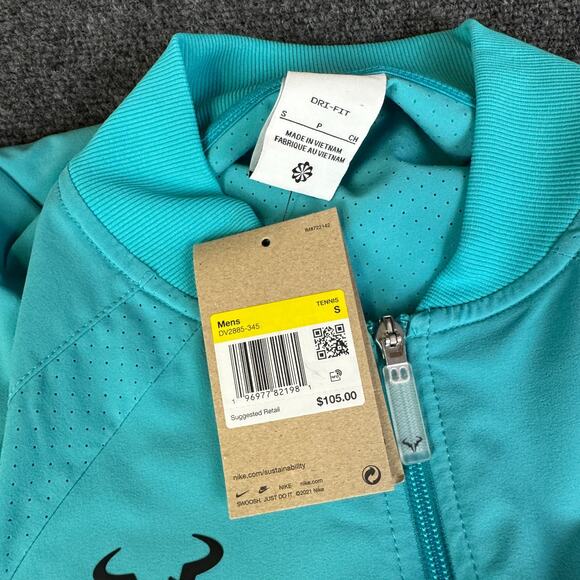 Nike Court Dri-Fit Rafa Nadal Men's Size S Full Zip Jacket Dusty Cactus Tennis - Picture 4 of 7